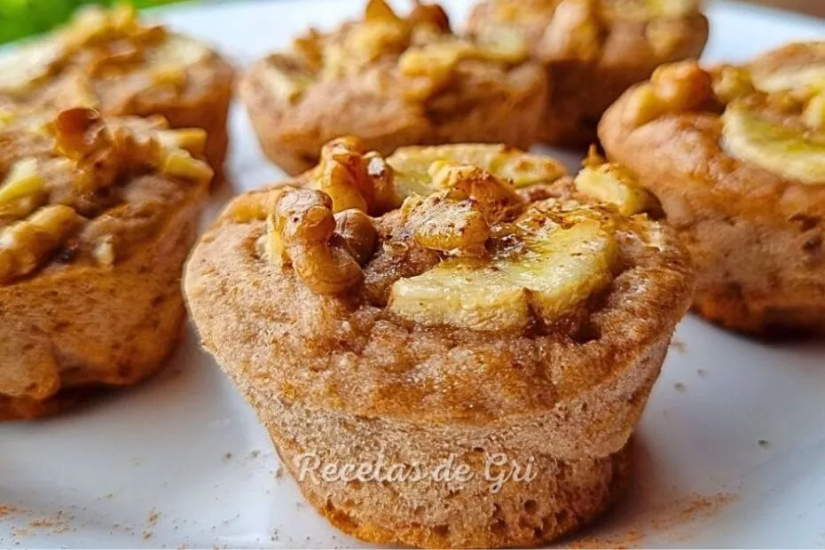 muffins de banana y nuez