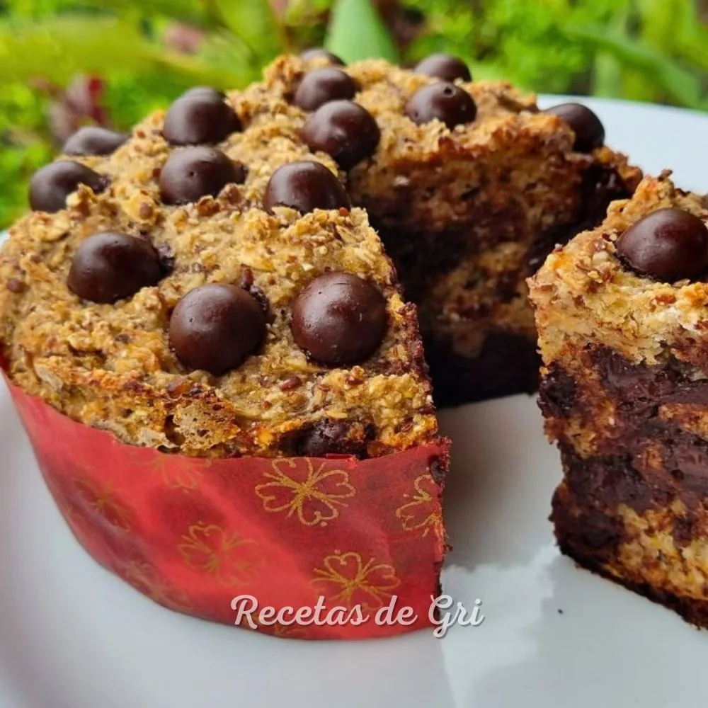 panetone de avena, chocolate y banana