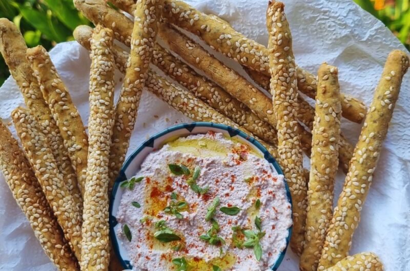 Palitos Crujientes sin Gluten (con Queso Crema Vegetal)