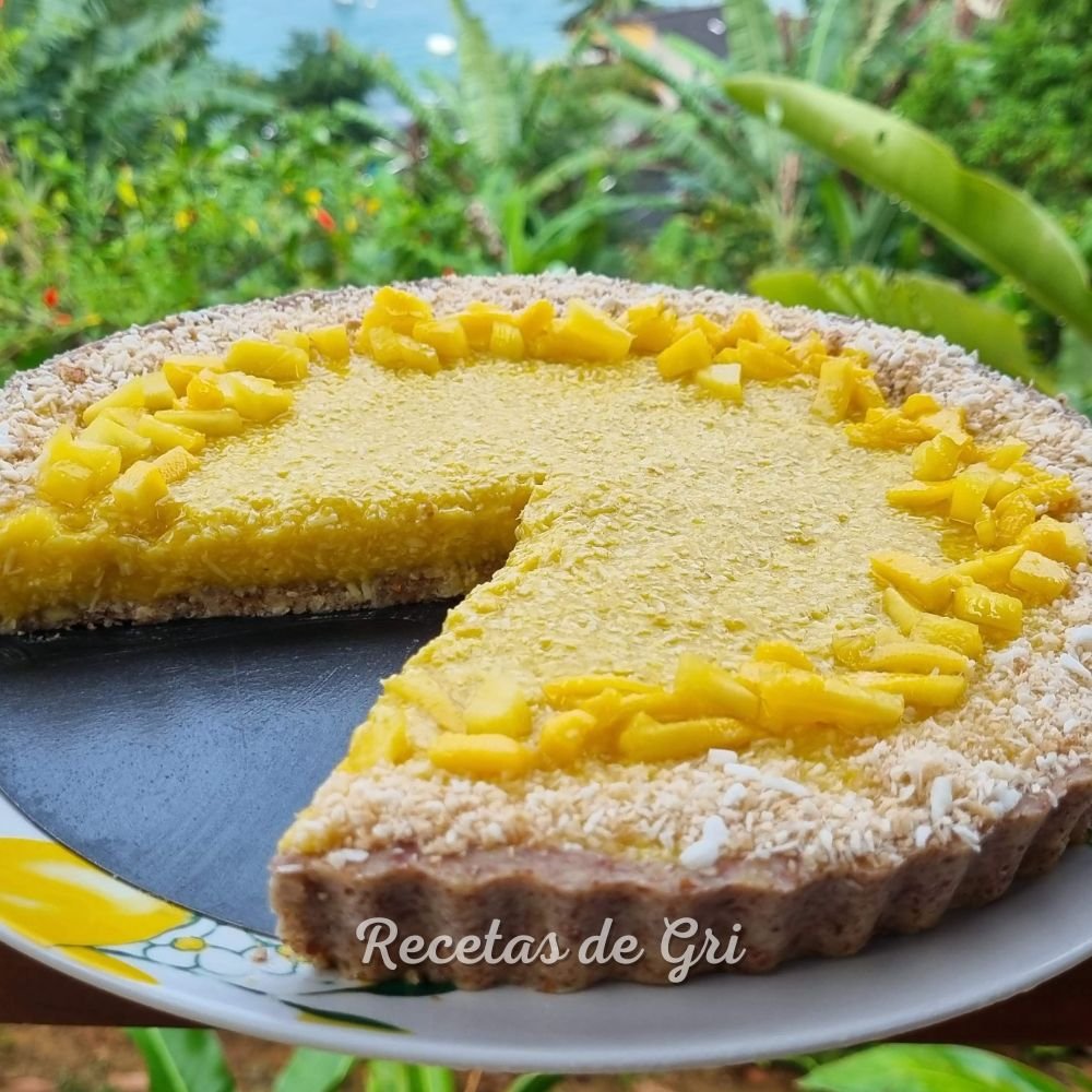 tarta de mango y coco