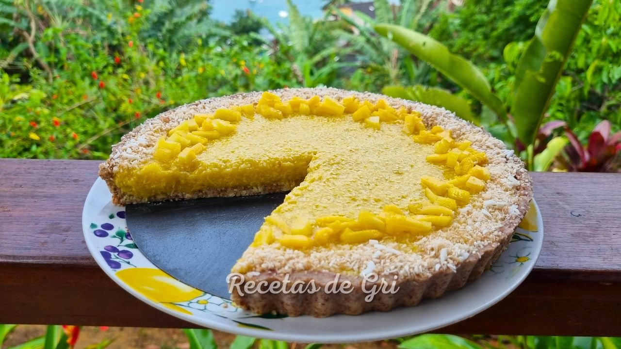 tarta helada de mango y coco