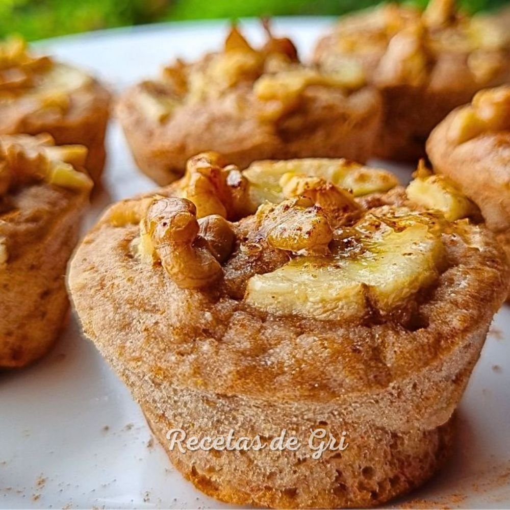 muffins de banana y nuez
