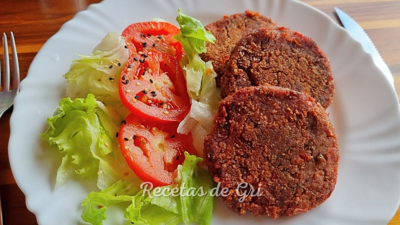 Hamburguesas veganas de lentejas y arroz integral